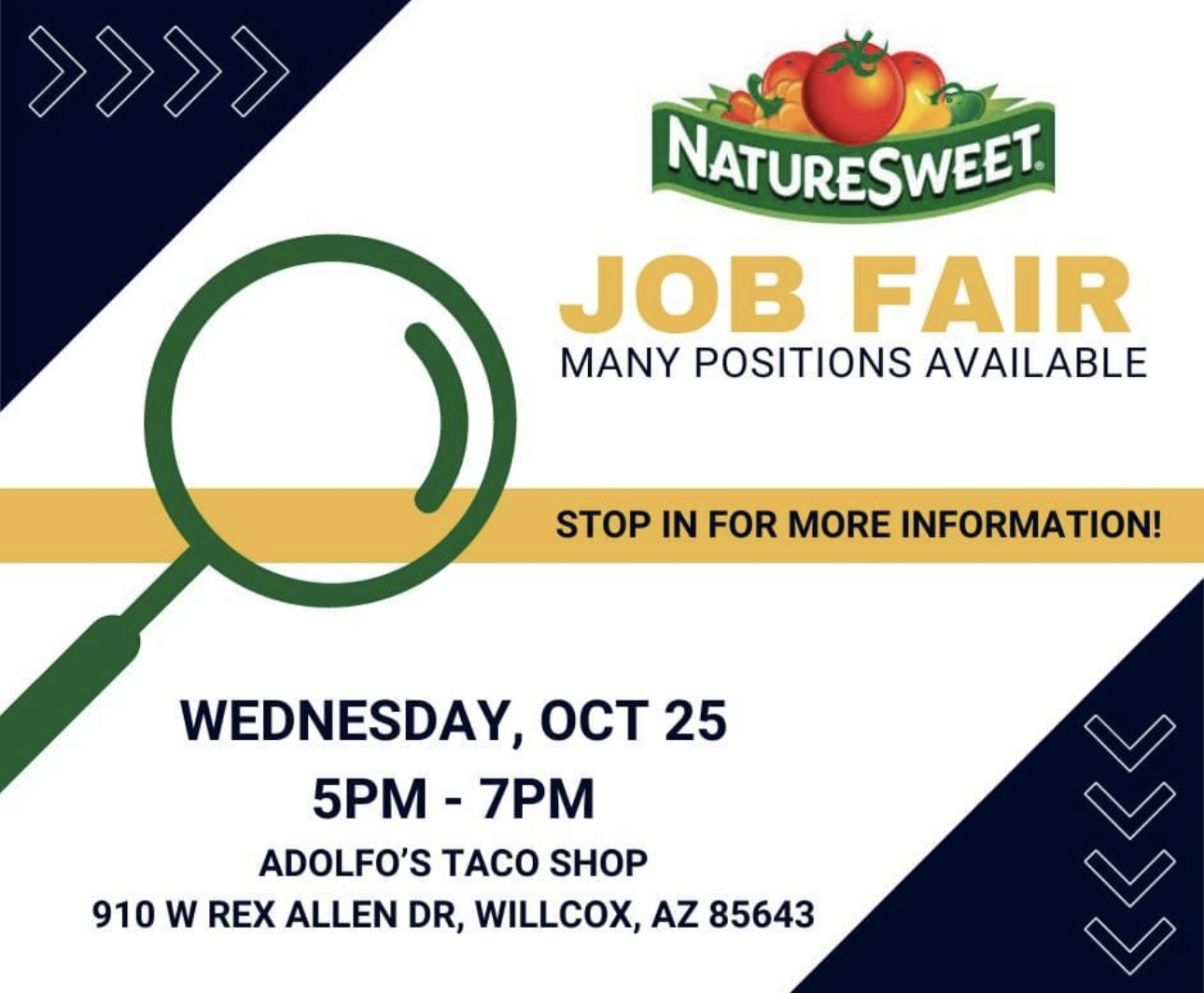 NatureSweet’s Wilcox Job Fair Graham County Chamber of Commerce
