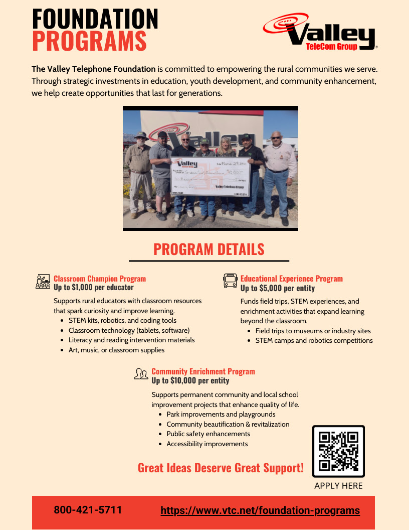 Explore Valley TeleCom’s Community Support Programs: Investing in the Future of Rural Communities